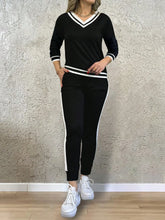 LONG SLEEVE TOP & ELASTIC WAIST POCKET LONG PANT SET